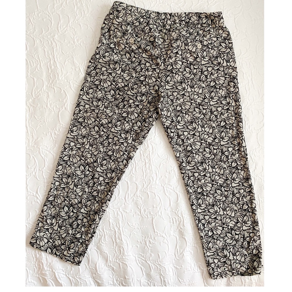 Talbot’s Curvy Floral Linen Capri Pants Size 8 - Picture 4 of 7
